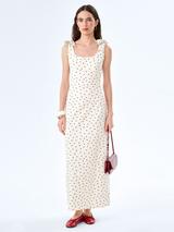 French Connection Birdie Linen-Blend Square Neck Dress, Summer White