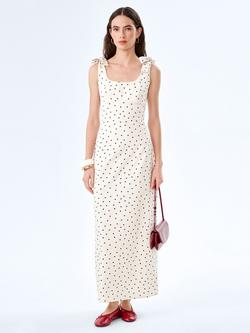 OMNES Morgane Polka Dot Midi Dress, White Polka Dot, White Polka Dot