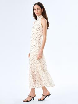 OMNES Romeo Polka Dot Chiffon Dress, White/Black - view 2, White/Black