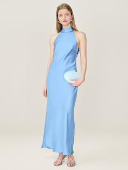 OMNES Seychelle Open Back Satin Maxi Dress - view 2, Powder Blue