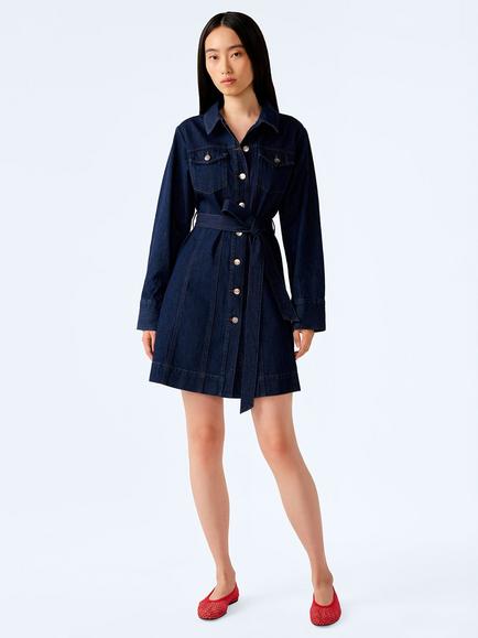 OMNES Vera Denim Shirt Dress, Indigo
