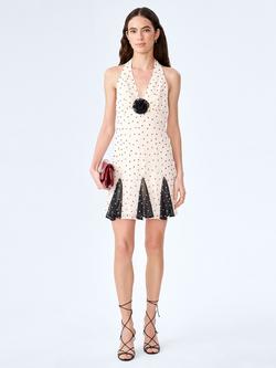 OMNES Vivi Polka Dot Mini Dress, White/Black, White/Black
