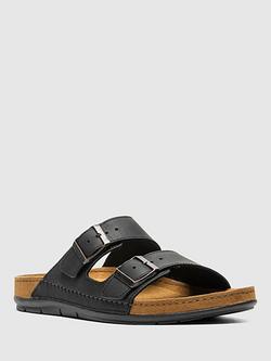 Rodd & Gunn Raglan Leather Slider Sandals - view 2, Onyx