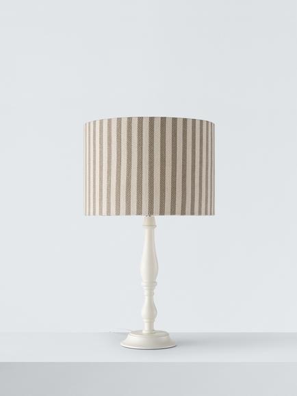 John Lewis Herringbone Stripe Drum Lampshade, Sandstone - view 2, Sandstone