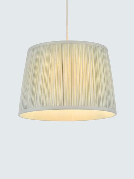 John Lewis Lymington Pleated Silk Tapered Lampshade, Cool Grey