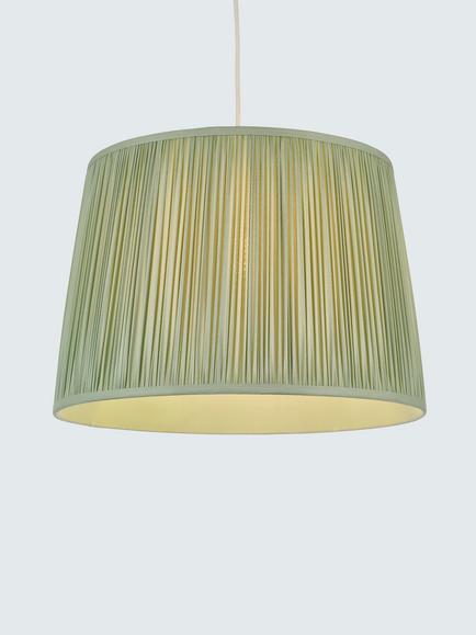John Lewis Lymington Pleated Silk Tapered Lampshade, Mist