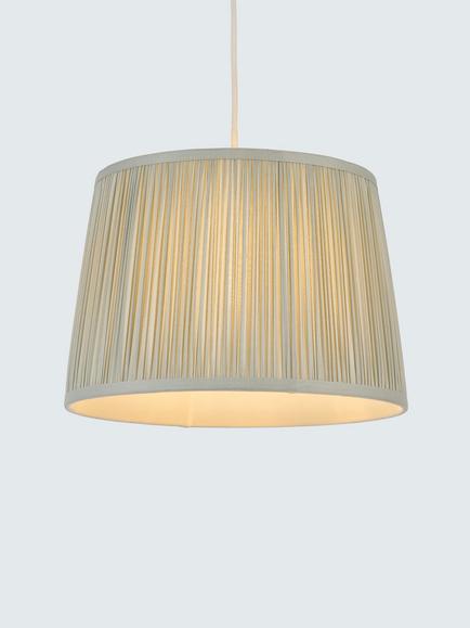 John Lewis Lymington Pleated Silk Tapered Lampshade, Ice Blue