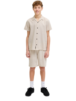 Jack & Jones Kids' Pure Cotton Short Sleeve Shirt, Moonbeam
