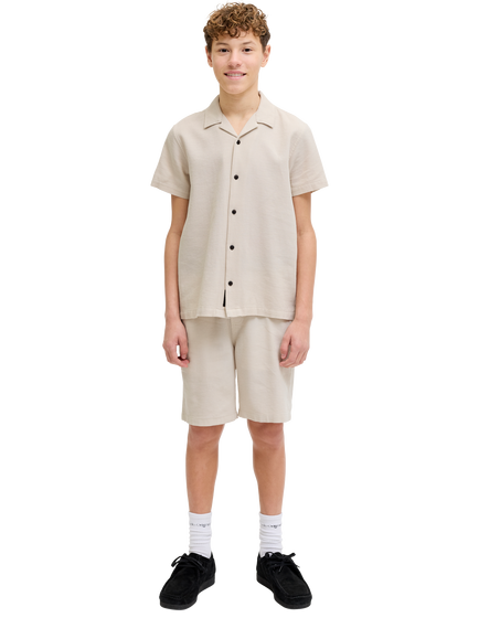 Jack & Jones Kids' Pure Cotton Short Sleeve Shirt, Moonbeam