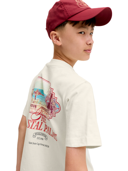 Jack & Jones Kids' Jorsan Short Sleeve Back Print T-Shirt, Antique White - view 2, Antique White
