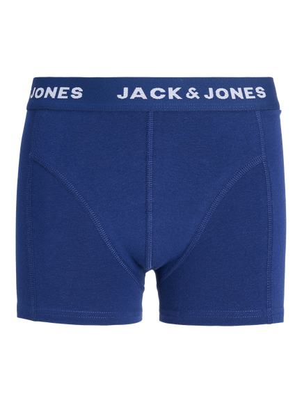 Jack & Jones Kids' Cotton Blend Trunks, Pack of 3, Blue - view 2, Blue