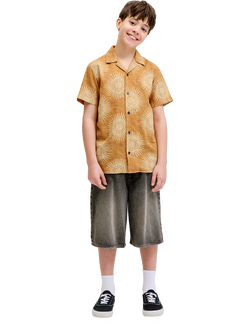 Jack & Jones Kids' Graphic Resort Shirt, Amber Brown, Amber Brown
