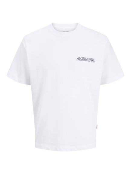 Jack & Jones Kids' Jorcass Cotton Graphic T-Shirt,  Bright White, Bright White