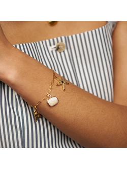 Orelia Eclectic Seaside Charm Bracelet, Gold/White - view 2, Gold/White