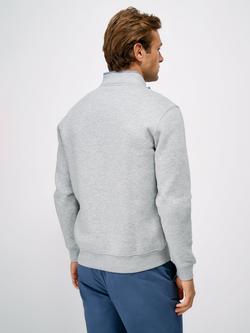 Crew Clothing Half Zip Cotton Blend Sweatshirt - view 2, Mid Grey