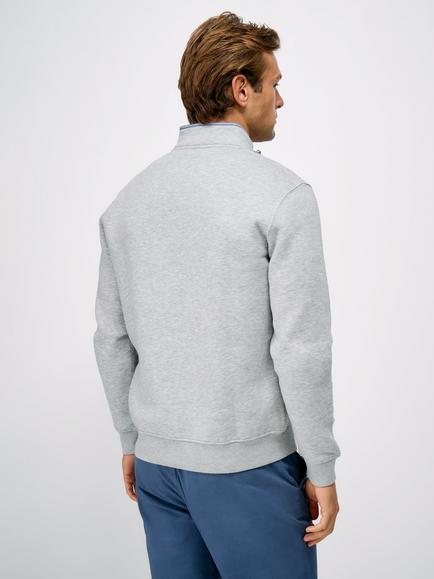 Crew Clothing Half Zip Cotton Blend Sweatshirt - view 2, Mid Grey