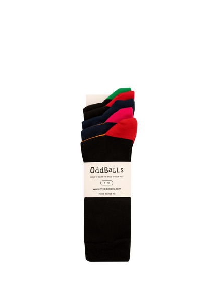 OddBalls Cotton Rich Socks, Pack of 5, Black/Multi - view 2, Black/Multi