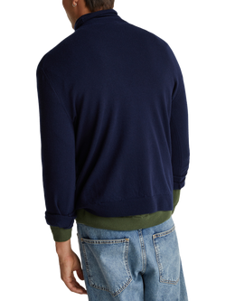 Benetton Wool Turtle Neck Jumper, Night Blue - view 2, Night Blue