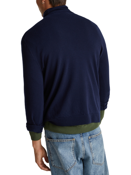 Benetton Wool Turtle Neck Jumper, Night Blue - view 2, Night Blue