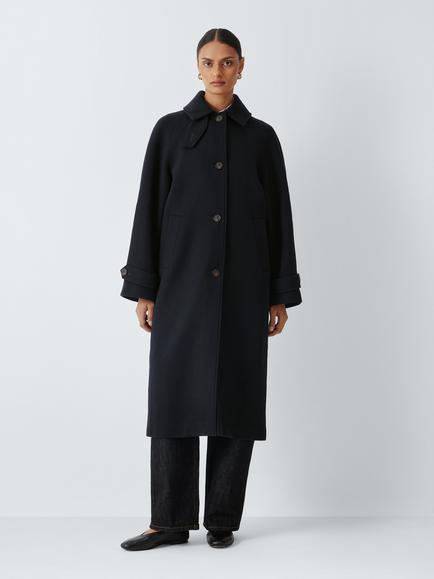 John Lewis Wool Blend Car Coat, Navy