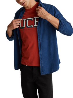 Benetton Slim Fit Denim Shirt, Dark Blue, Dark Blue