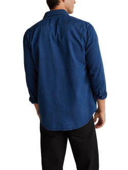 Benetton Slim Fit Denim Shirt, Dark Blue - view 2, Dark Blue