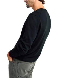 Benetton Cotton Crew Neck Jumper, Black - view 2, Black