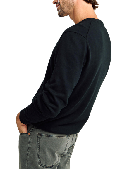 Benetton Cotton Crew Neck Jumper, Black - view 2, Black