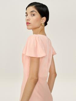 OMNES Fai V-Neck Satin Maxi Dress - view 2, Peach