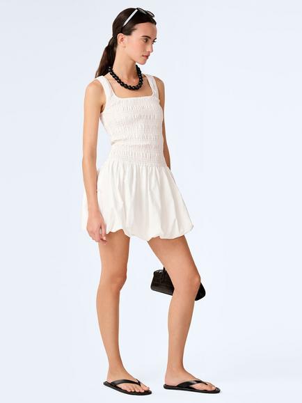 OMNES Fernanda Puffball Hem Mini Dress - view 2, White