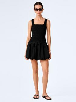 OMNES Fernanda Puffball Hem Mini Dress, Black
