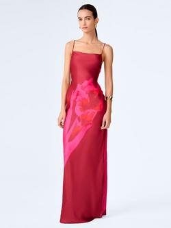 OMNES Ginny Floral Placement Maxi Dress, Red/Pink, Red/Pink