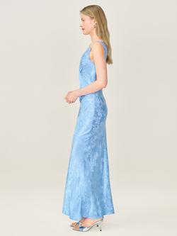OMNES Iris Jacquard Slip Maxi Dress - view 2, Powder Blue