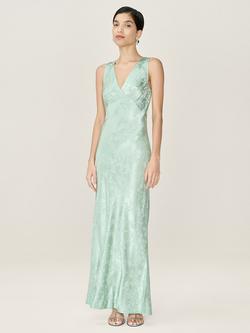 OMNES Iris Jacquard Slip Maxi Dress, Sage