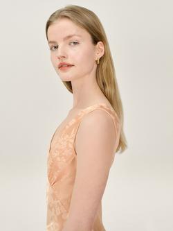 OMNES Iris Jacquard Slip Maxi Dress - view 2, Peach
