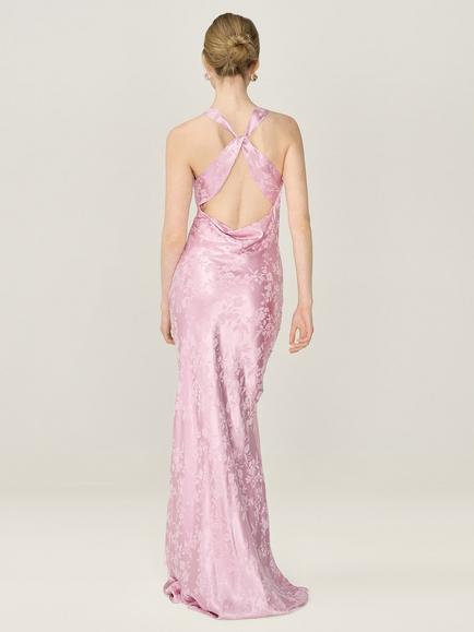 OMNES Jai Jacquard Maxi Dress - view 2, Dusty Pink
