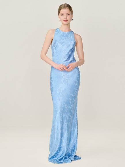 OMNES Jai Floral Jacquard Bridesmaid Dress, Powder Blue