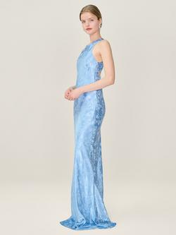 OMNES Jai Floral Jacquard Bridesmaid Dress - view 2, Powder Blue