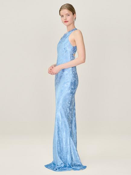 OMNES Jai Floral Jacquard Bridesmaid Dress - view 2, Powder Blue