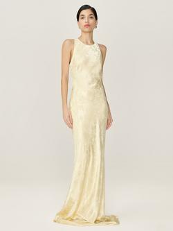 OMNES Jai Floral Jacquard Bridesmaid Dress, Butter Yellow