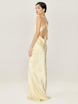 OMNES Jai Floral Jacquard Bridesmaid Dress - view 2, Butter Yellow