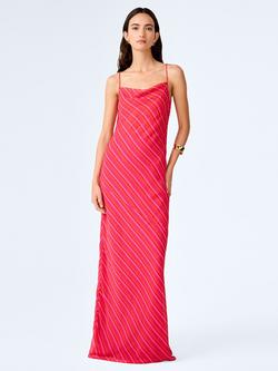 OMNES Koko Striped Slip Maxi Dress, Pink/Orange, Pink/Orange
