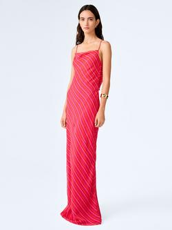 OMNES Koko Striped Slip Maxi Dress, Pink/Orange - view 2, Pink/Orange