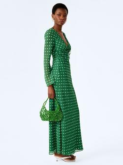 OMNES Marj Starburst Print Maxi Dress, Green/White, Green/White