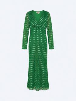 OMNES Marj Starburst Print Maxi Dress, Green/White - view 2, Green/White