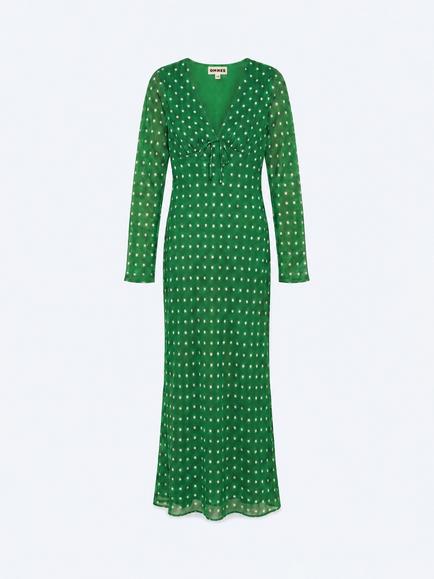 OMNES Marj Starburst Print Maxi Dress, Green/White - view 2, Green/White