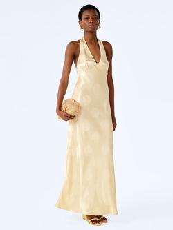 OMNES Mayci Halterneck Maxi Dress, Butter Yellow, Butter Yellow