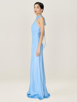 OMNES Milos Halterneck Open Back Bridesmaid Dress - view 2, Powder Blue