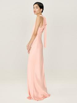 OMNES Milos Halterneck Open Back Bridesmaid Dress - view 2, Peach