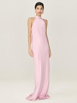 OMNES Milos Halterneck Open Back Bridesmaid Dress, Dusty Pink